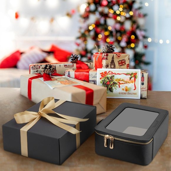 Women Clear Toiletry Travel Organizer Cosmetic Bag with Handle Portable - Picture 6 of 6